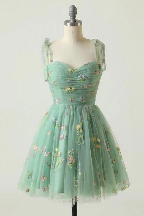 Floral Corset Short Party Dress