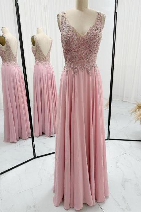 Sleeveless Floor Length Chiffon Prom Dress