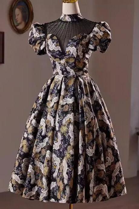 Navy Trumpet Lace Dress