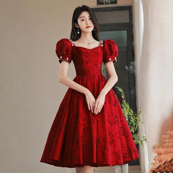 red puff sleeve dress LAVISH ALICE SCARLET SATIN PLEATED CORSET MINI Complete the perfect Summer look with sandals for a sunlit afternoon picnic or dress it up with heeled mules to enjoy the sunset cocktails Willy Red Mini Dress |