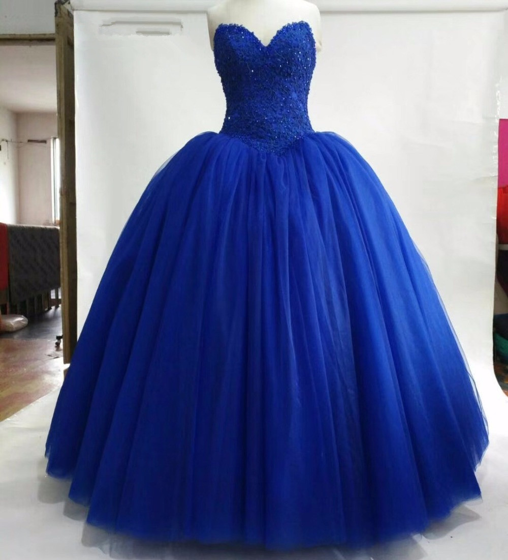 Sweetheart Dark Blue Ball Gown Pageant Dress Quinceanera Dress on Luulla