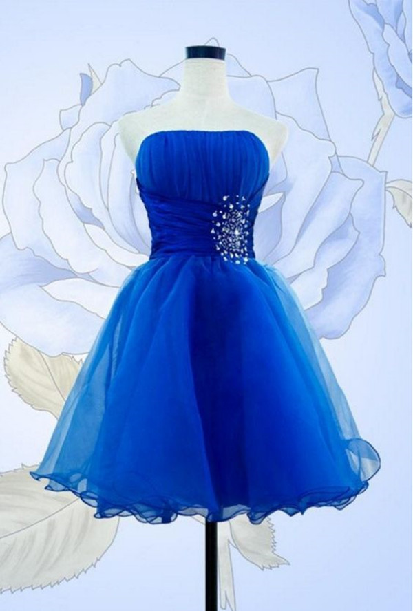 Strapless Royal Blue Birthday Hoco Party Dress on Luulla