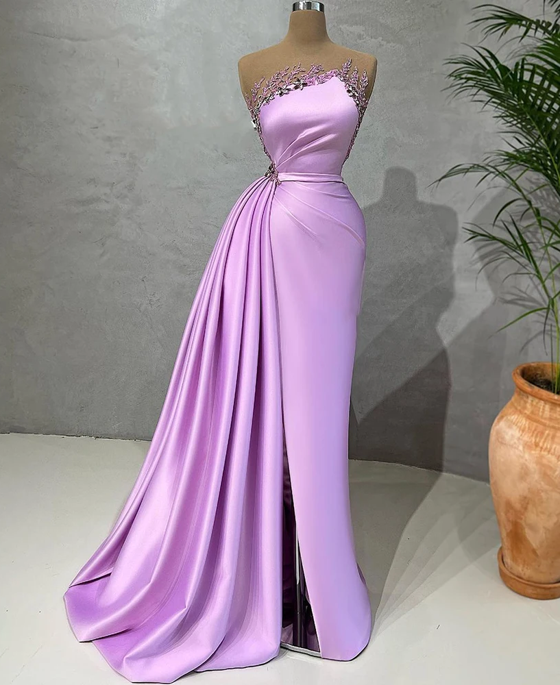 Long Sleeves Pageant Dress With Sheer Front Evening Dress C1186