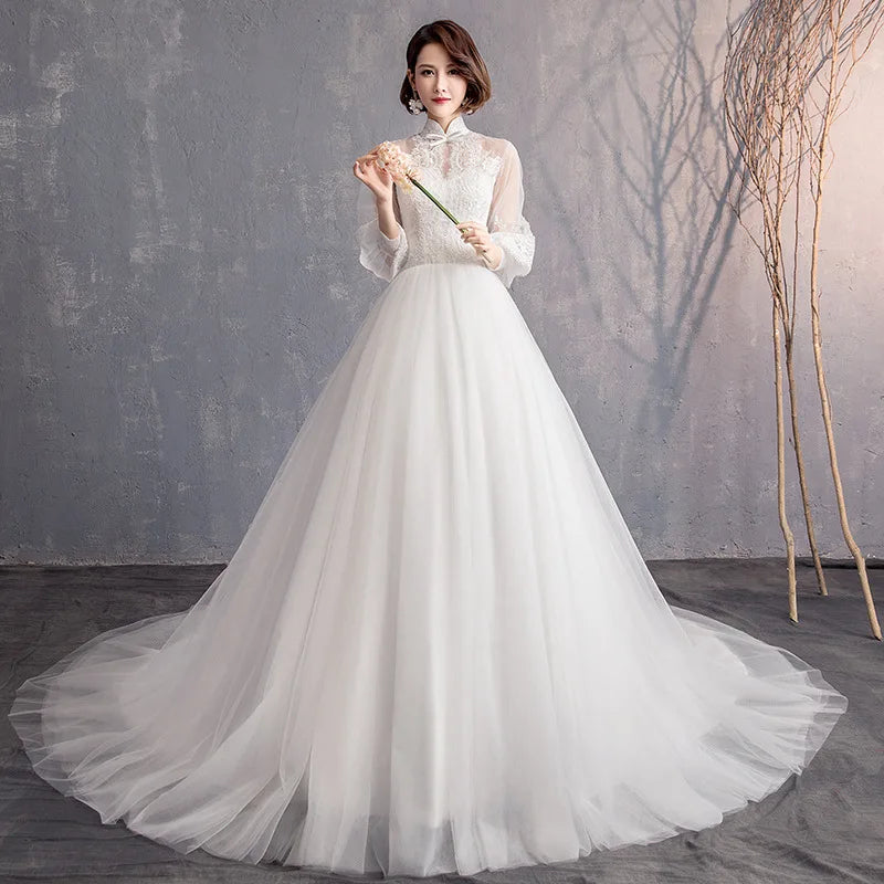 Long Dress with Lace Bodice and Straps Marigold