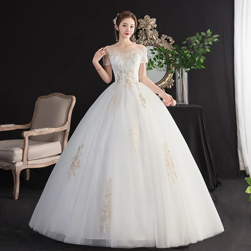 Elegant Off Shoulder Embellished Gown main image 1