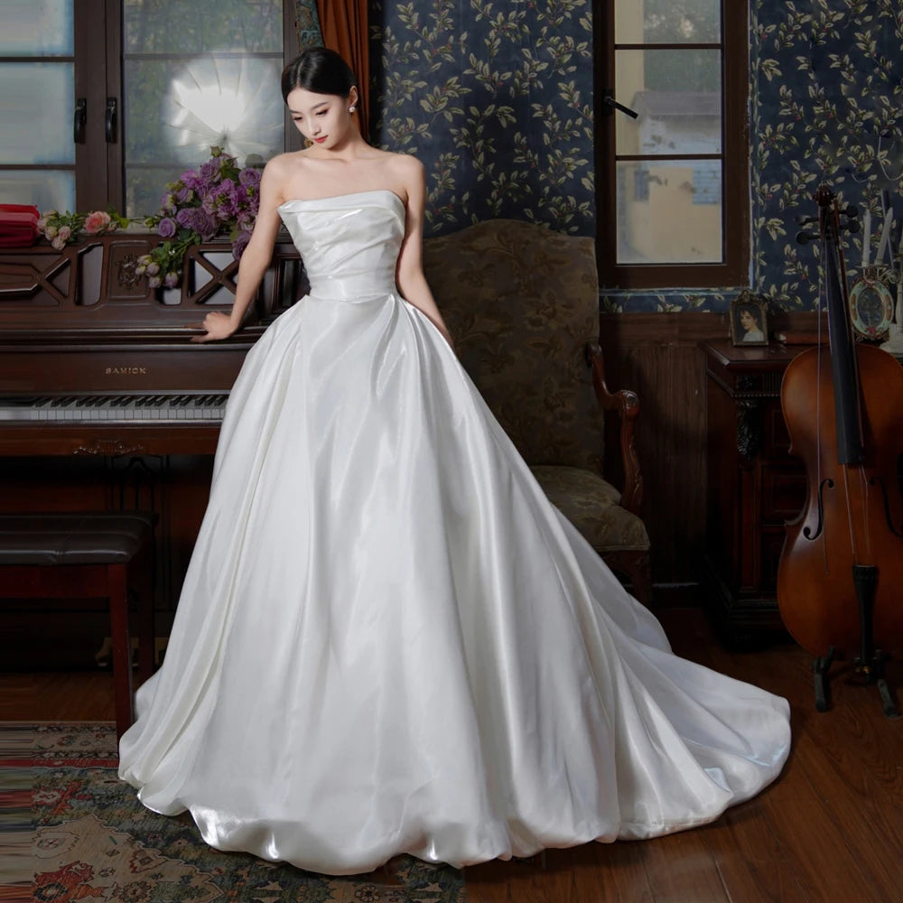 Elegant Ball Gown Off The Shoulder Sequin Short Sleeves Sequin Wedding Dresses C211