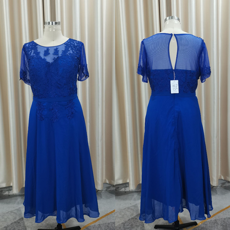 Ankle Length Royal Blue Mother Of The Bride Dress on Luulla