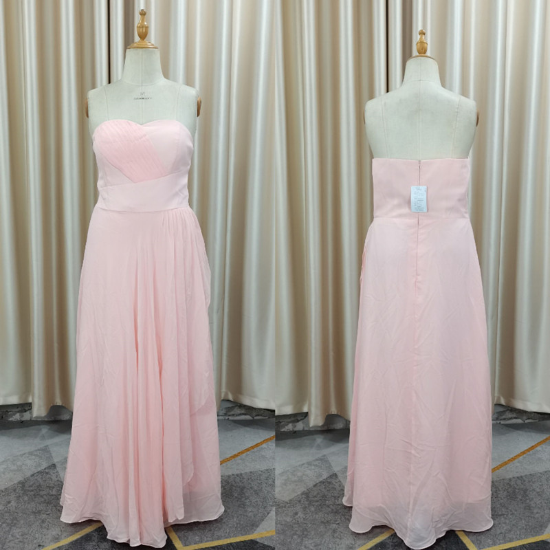 A-Line Pleated Chiffon Dress with Long Sleeves Dusty Blue