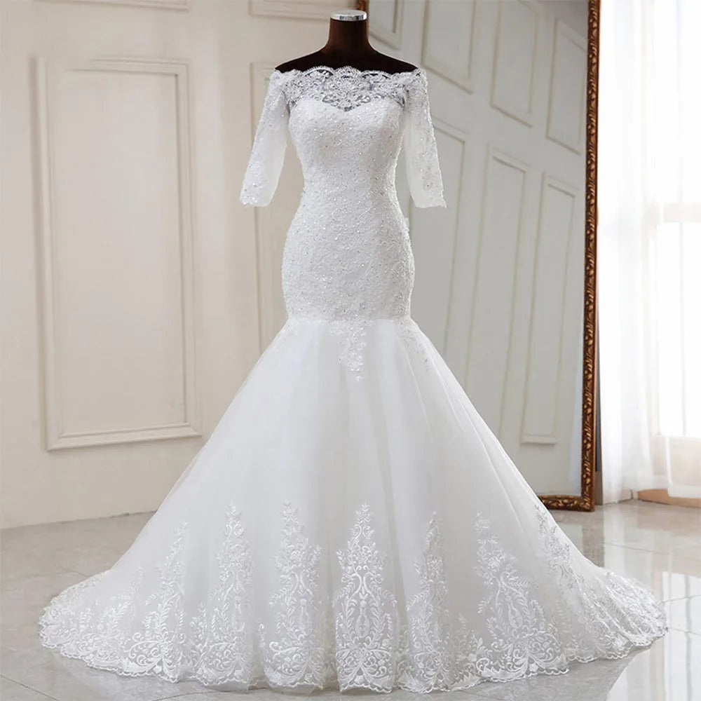 Fitted Lace Mermaid Gown