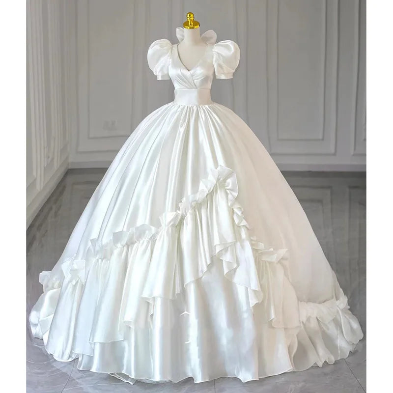 Vintage Style Puff Sleeve Bridal Ball Gown on Luulla